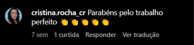 Depoimento de paciente: Parabéns pelo trabalho perfeito.